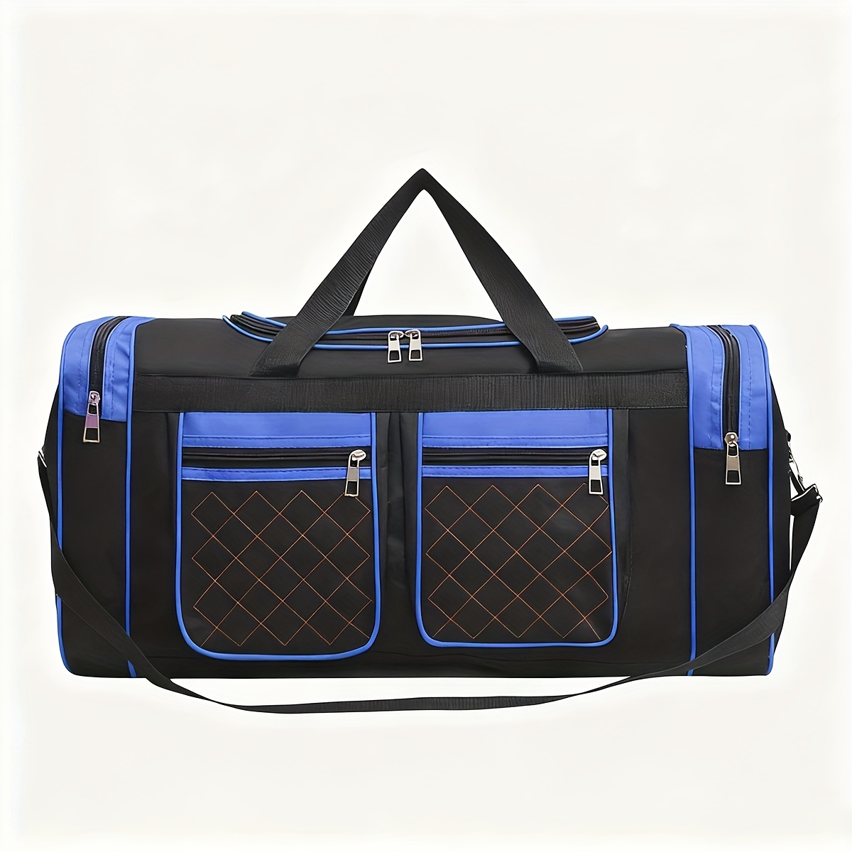 TEMU Large Capacity Travel Duffel Bag For -heavy-duty Gym Bag With Multi-, Adjustable Shoulder Strap & Zipper Closure, Perfect For Fitness, Weekend Trips, Business Travel & Outdoor Use