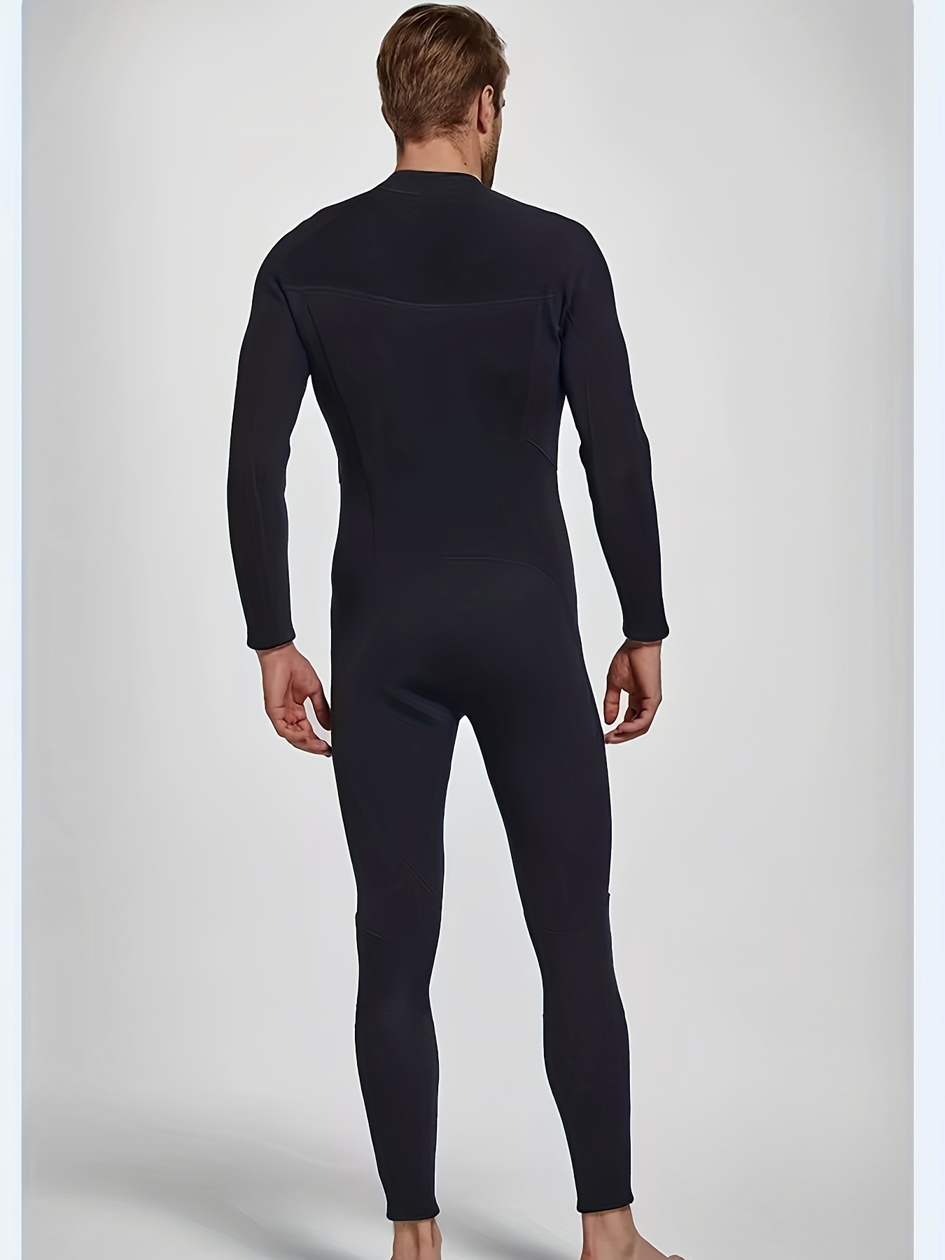 Realon Men's 3mm Neoprene Color Block Long Sleeve Skinny Stretch Wet Suit,  Men's Sunscreen Full Wet Suit For Surfing Swimming Sports