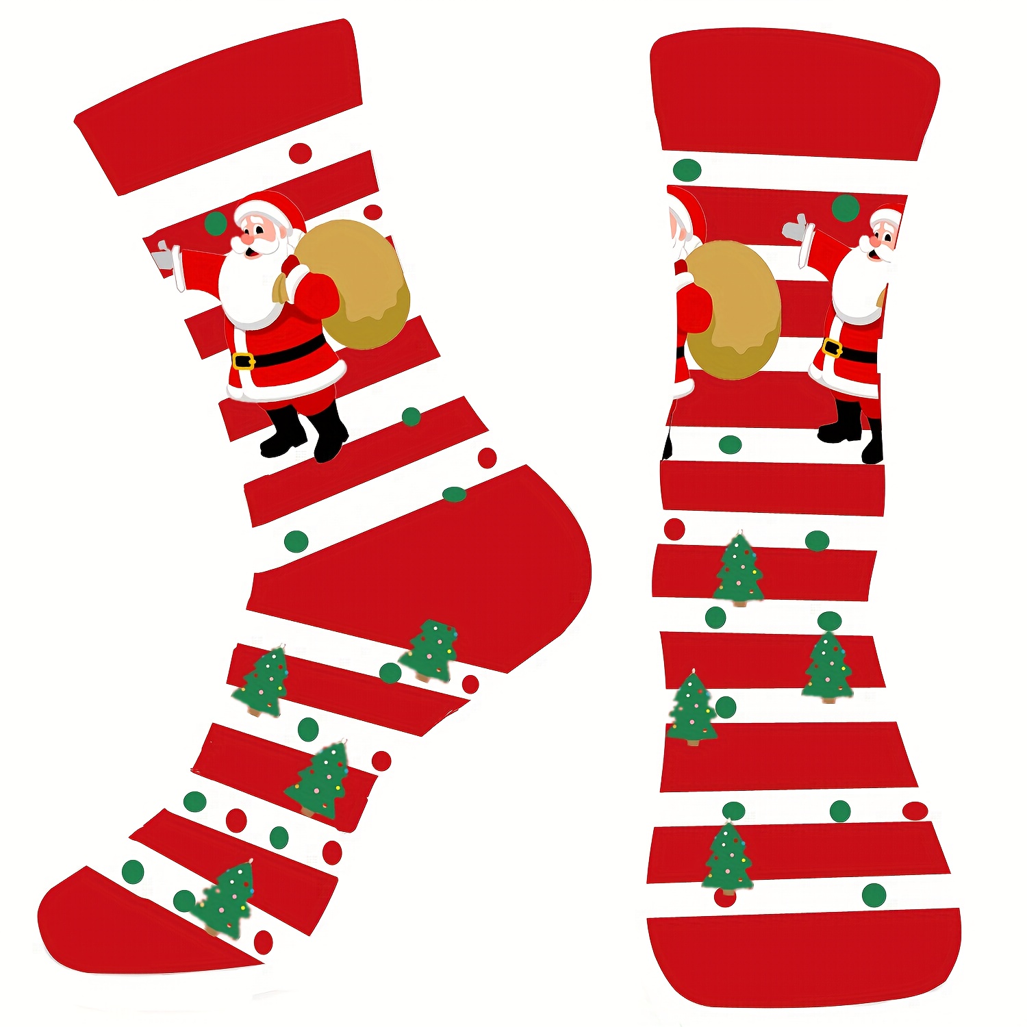 Image of 1 Pair High-quality Gift Santa Claus Pattern Socks Design Comfortable Soft Men Women Socks