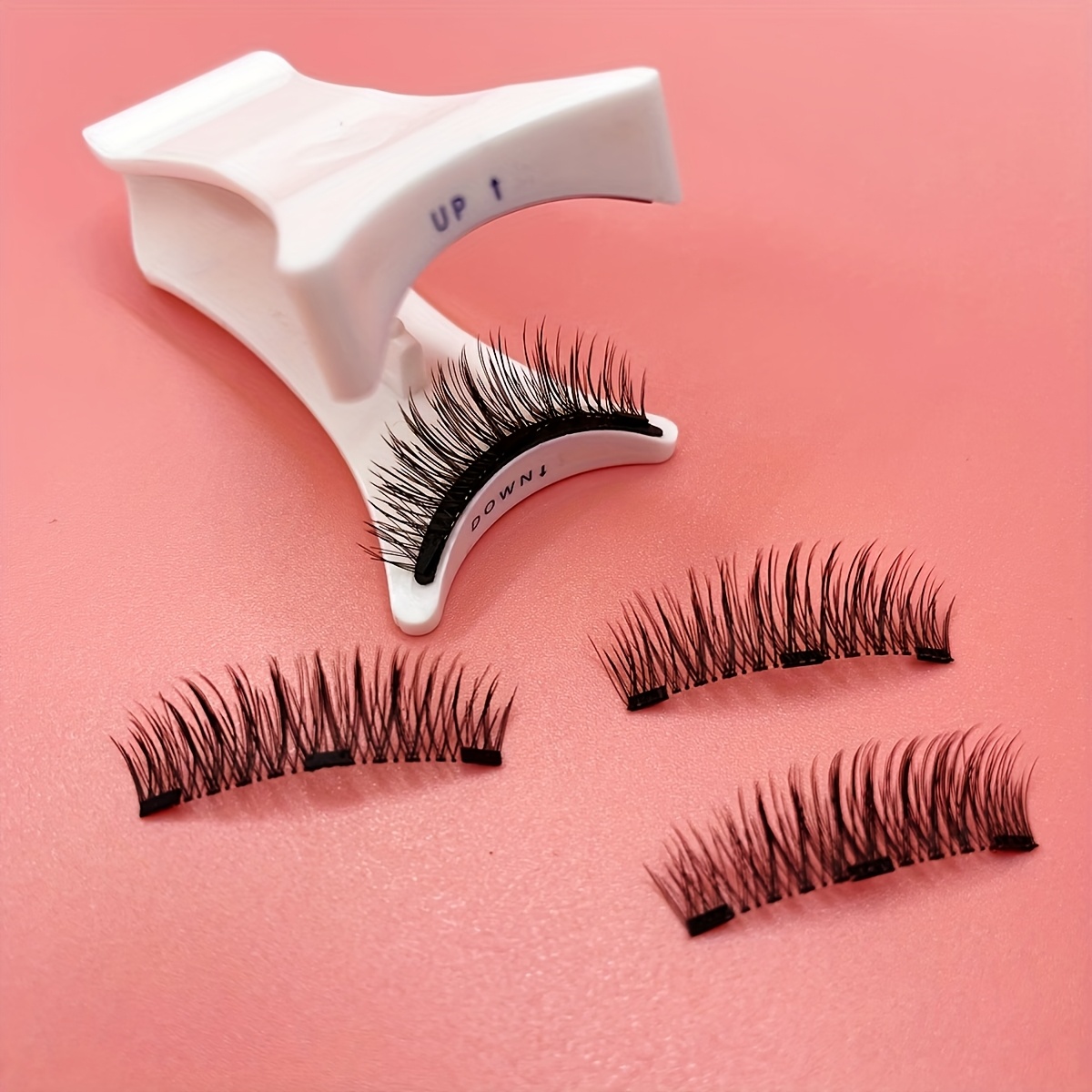 magnetic false eyelashes with tweezers reusable no   needed professional eye cosmetics alcohol free   plastic material cat eye and doll styles 10 12mm length easy to apply
