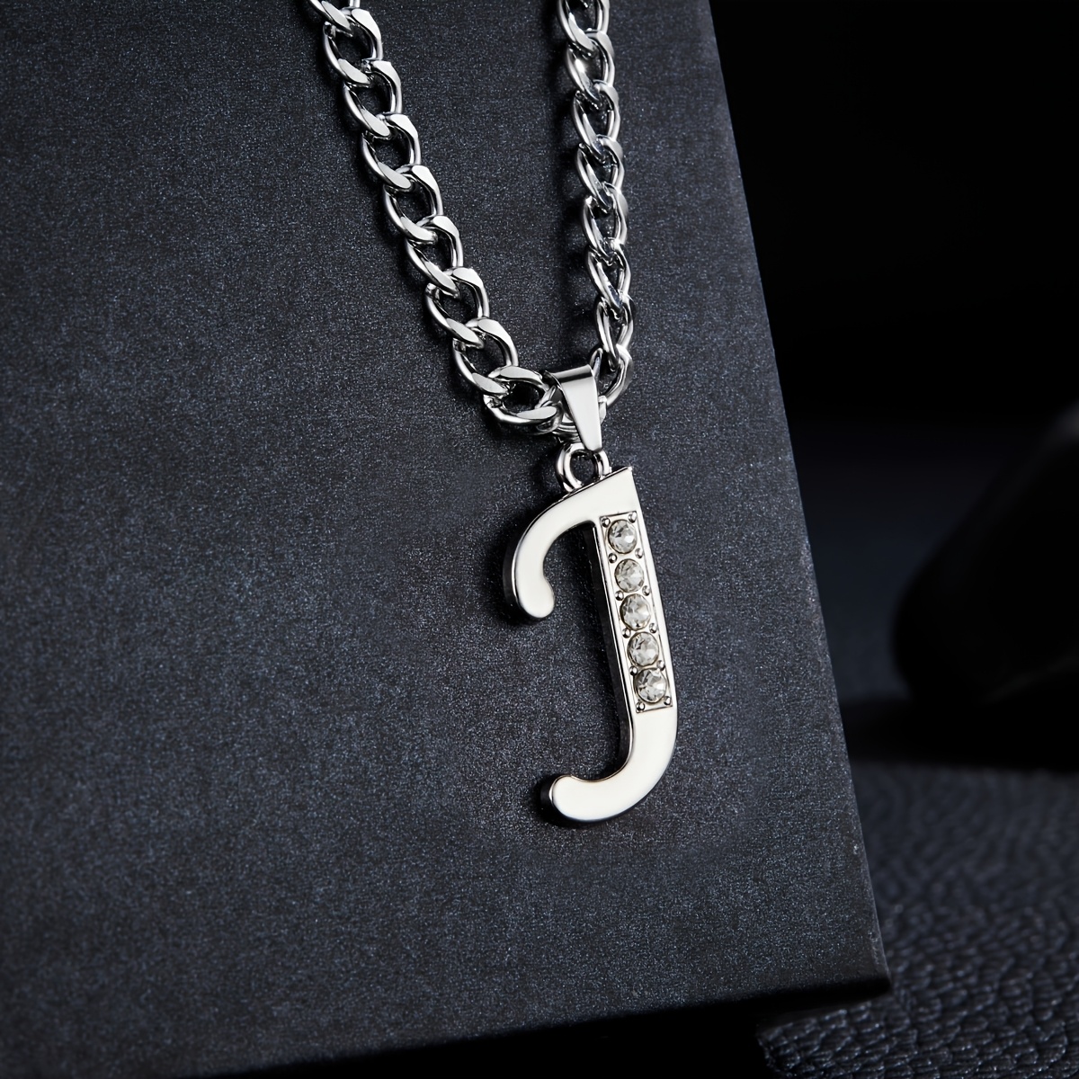 TEMU 1pc A-z Letter Necklace For Men, Rock Hip-hop Cuban Chain, Simple And Versatile Hip-hop Necklace