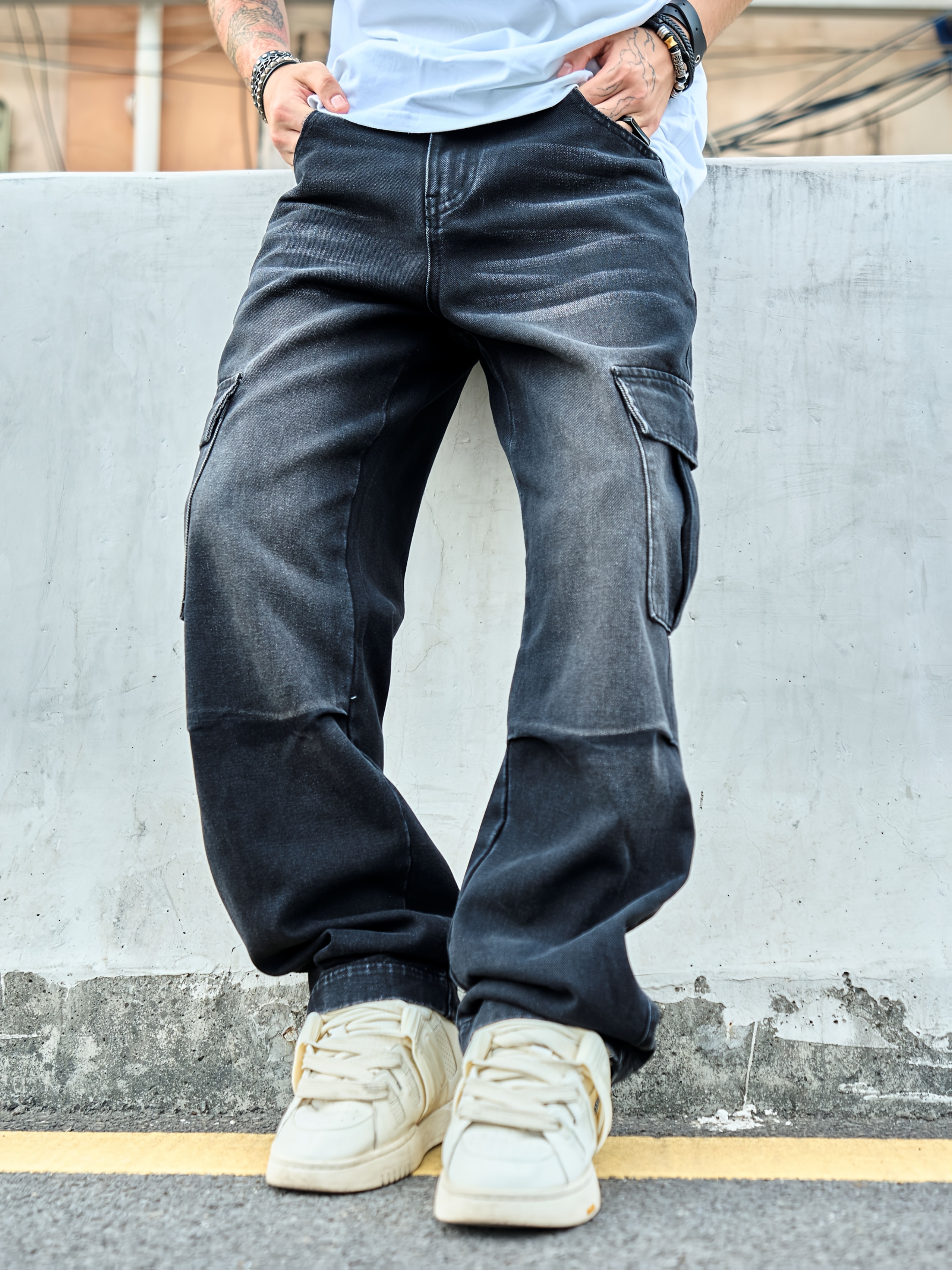 straight leg jeans men sold on Temu United States