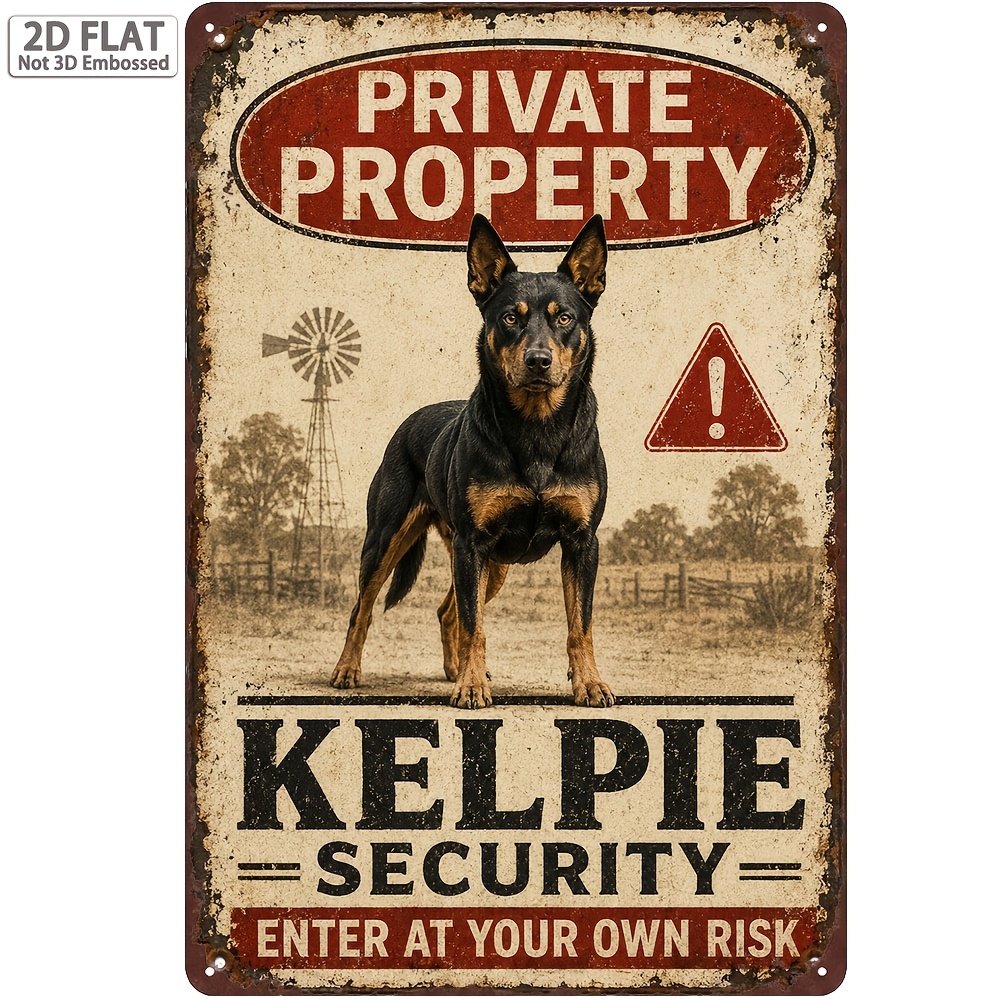 TEMU 8x12in/20x30cm 1pc Private Property Security Metal Sign, Enter At Your Own Dog Warning Sign, Rustic Farm Yard Gate Outdoor Decor