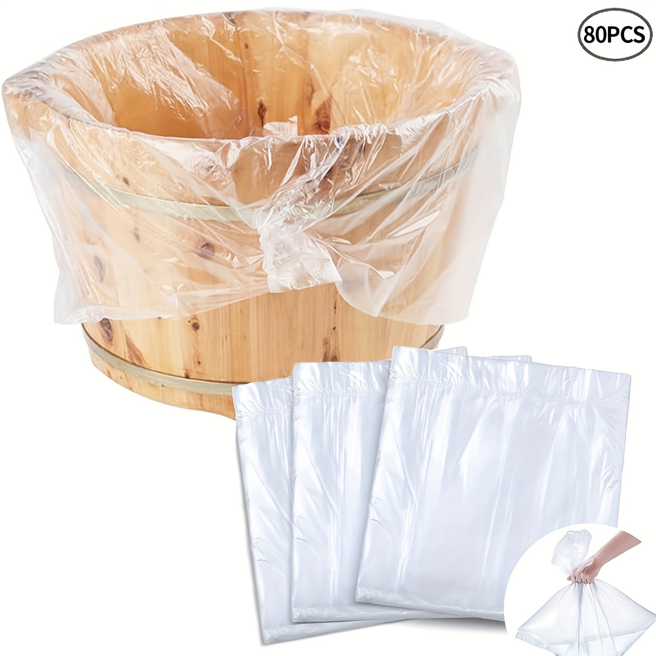 

80pcs Disposable Foot Bath Liners, Transparent Plastic Foot Basin Bags, Hygienic Pedicure Spa Liners For Home, Salon & Hotel Use