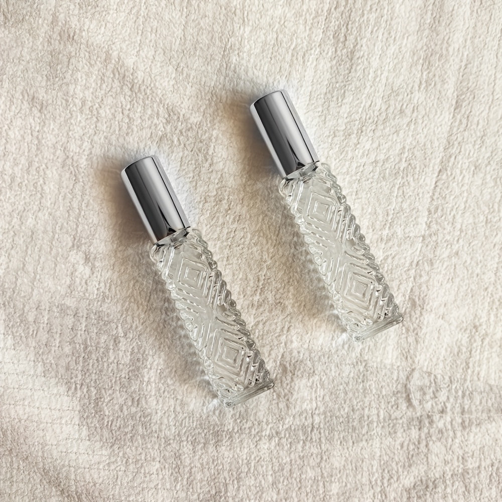 TEMU 2pcs Glass Perfume Spray Bottle, Rhombus Perfume Glass Bottle, Portable Travel Empty Bottle Small Sample Bottle, Refillable Perfume Bottles