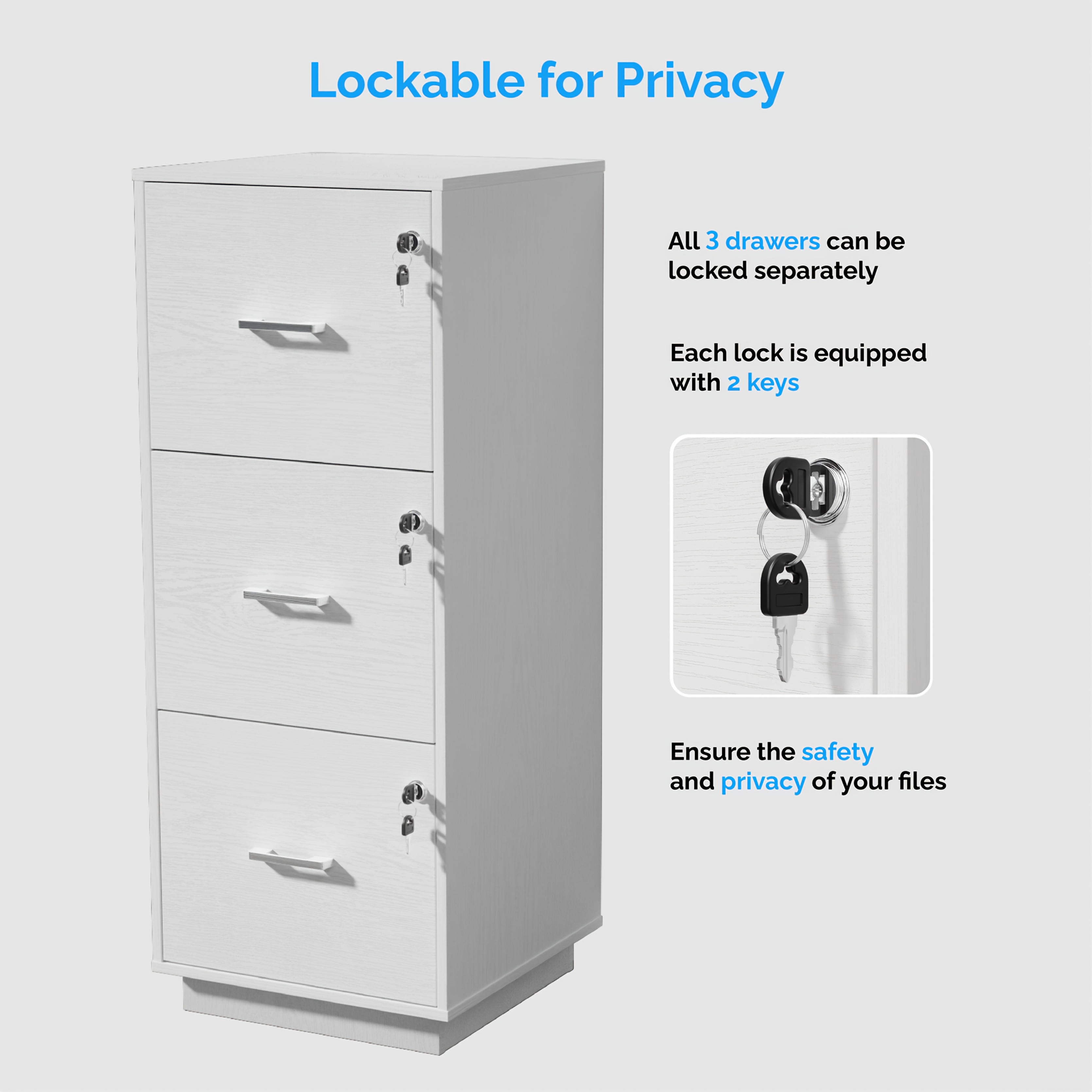   3 drawer lockable file cabinet wood filling organizer with 2 drawers 27 height 3 2 cu ft storage contemporary style for home office durable artificial wood metal handles no   file storage cabinet   furniture   sturdy construction small       materials home office  
