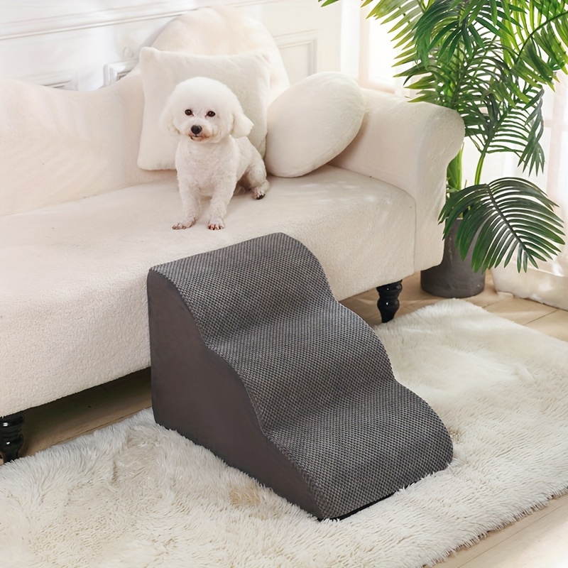 

Curved Dog Stairs For High Beds & Sofas - Non-slip, Washable Pet Steps With Multiple - Ideal For Small To Medium Dogs And Cats