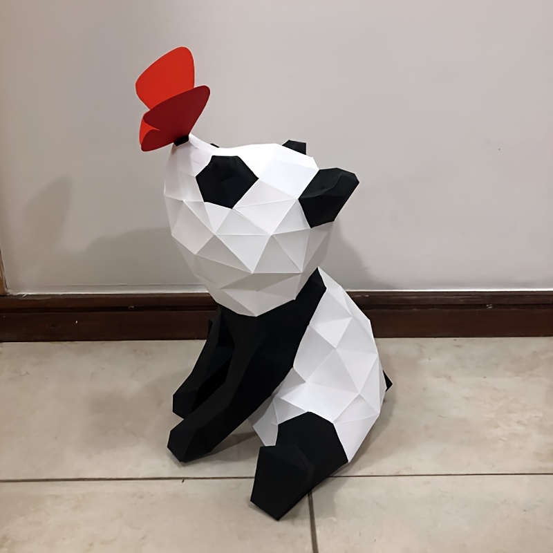 38cm Cute Panda And Creative 3d Paper Model Diy Decorations Hand Made Fashionanimal Papercraft Art Gift Adult