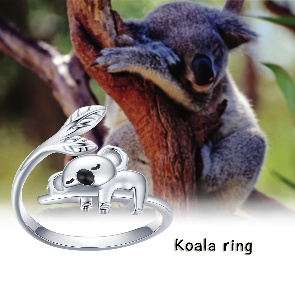 Fashionable Koala Leaf Ring, Unique Design