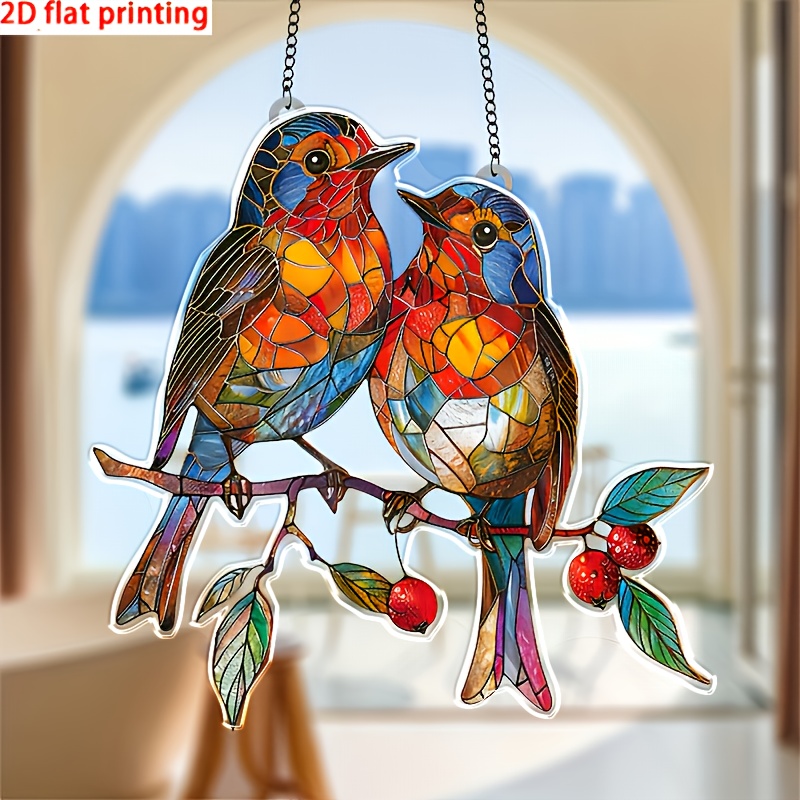 

2d Flat Classic Acrylic Hanging Ornament - Animal Theme, No Electricity Needed, Featherless, Ideal For New Year Decor, Indoor & Outdoor Use, Great Gift For