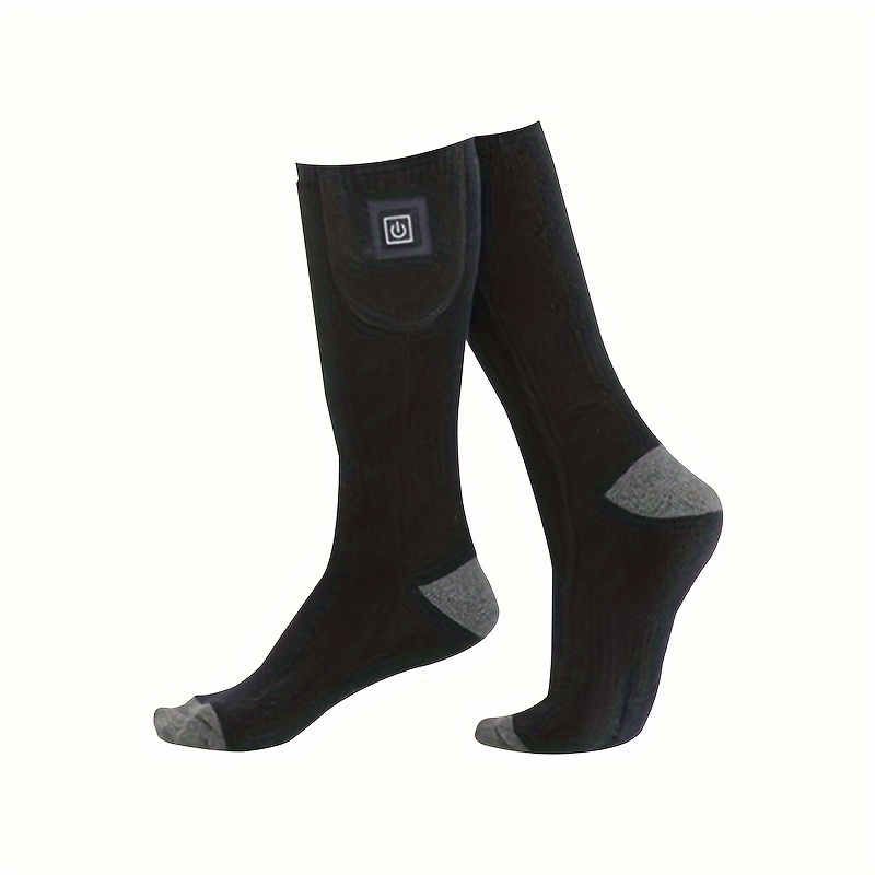 TEMU Usb Rechargeable Electric Heating Socks - Temperature Control, Long-lasting For , Ideal For Skiing & Walking Sports [battery Not Included]