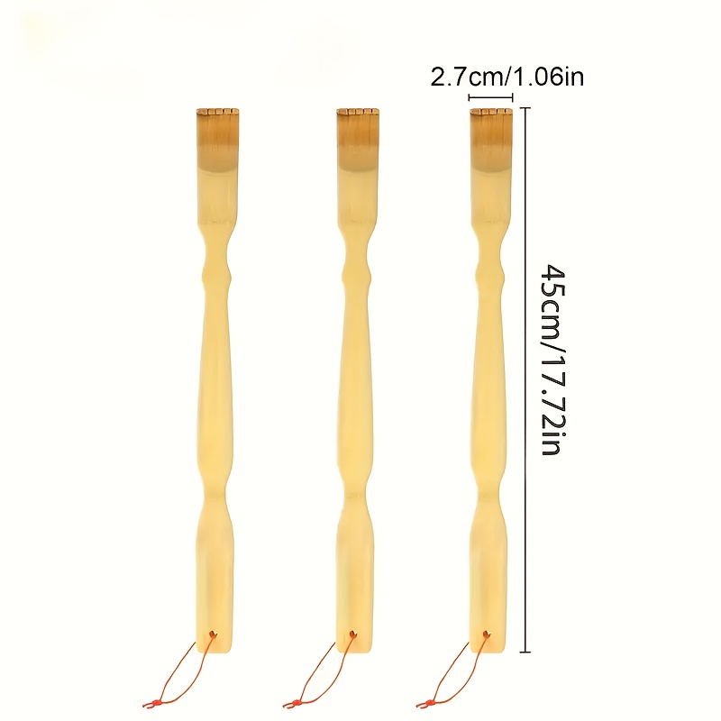 3pcs bamboo back scratcher with long handle ergonomic   massager for   muscle tension portable novelty gift for   holiday gift idea personal care tool   design durable scratching tool Product details 5