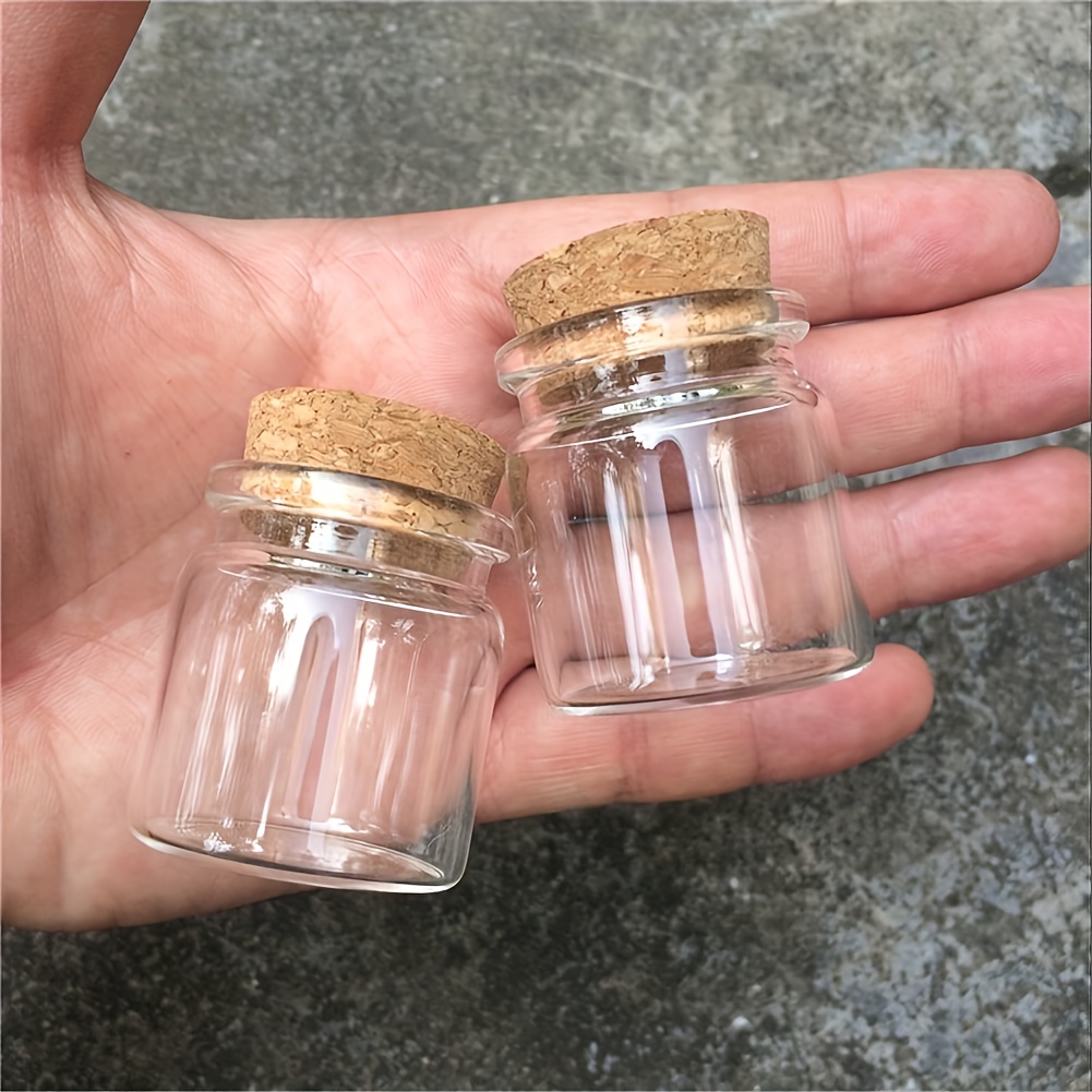 TEMU 2pcs Set Of Mini Glass Gift Jars With Cork Lids, Suitable For Weddings, Bridal Gift Parties, And Birthdays Versatile Small Glass Bottles.