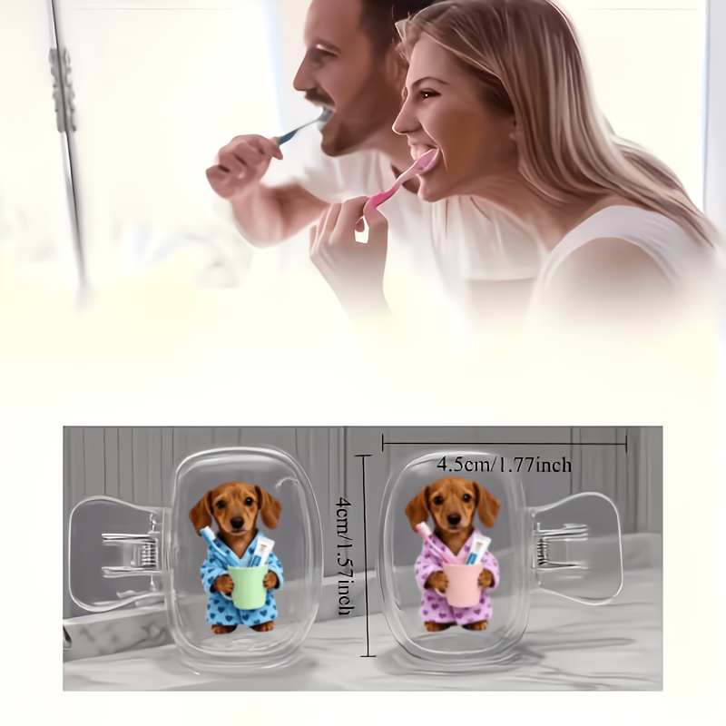 4pcs Dachshund Pajamas Brushing Teeth Series Toothbrush Set