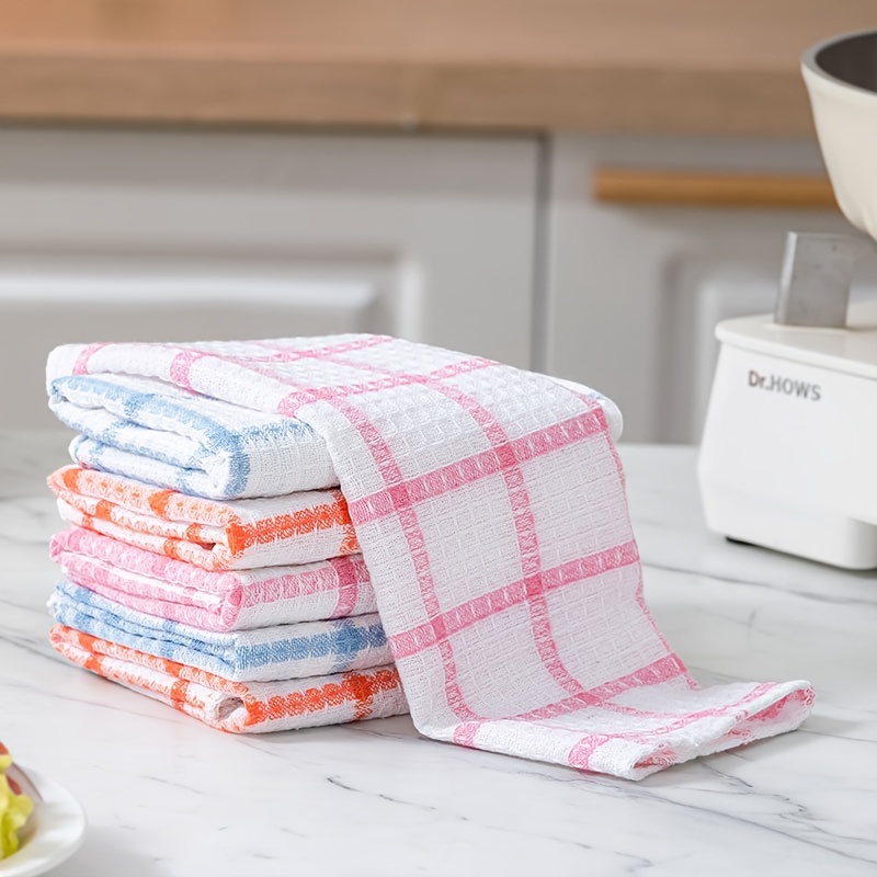 

3/6pcs, Soft Cotton Checkered Dish Cloths, Absorbent Kitchen Towels, Hand Towels For Bathroom, Multipurpose Cleaning Washcloths, Classic Gingham Design, Contemporary Style