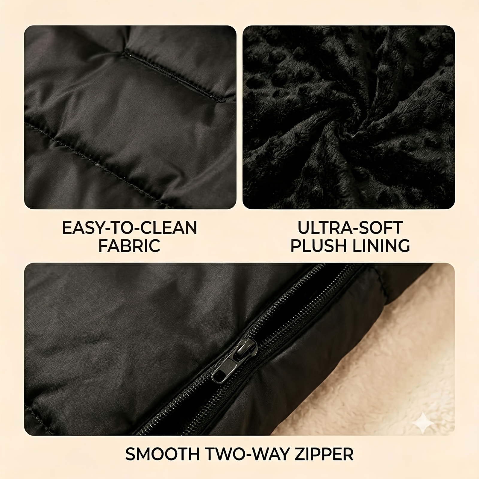 Windproof Thermal Seat Cushion for Strollers, Double-Layer Fabric