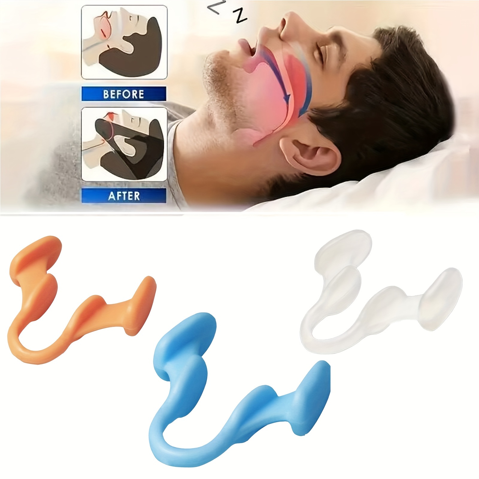 Conjunto de 2 Peças de Dispositivo Anti-ronco, Clipe de Nariz de Silicone Anti-ronco, Parador de Ronco, Auxílio Criativo para Dormir para Homens e Mulheres, Alívio de Ronco, Sono