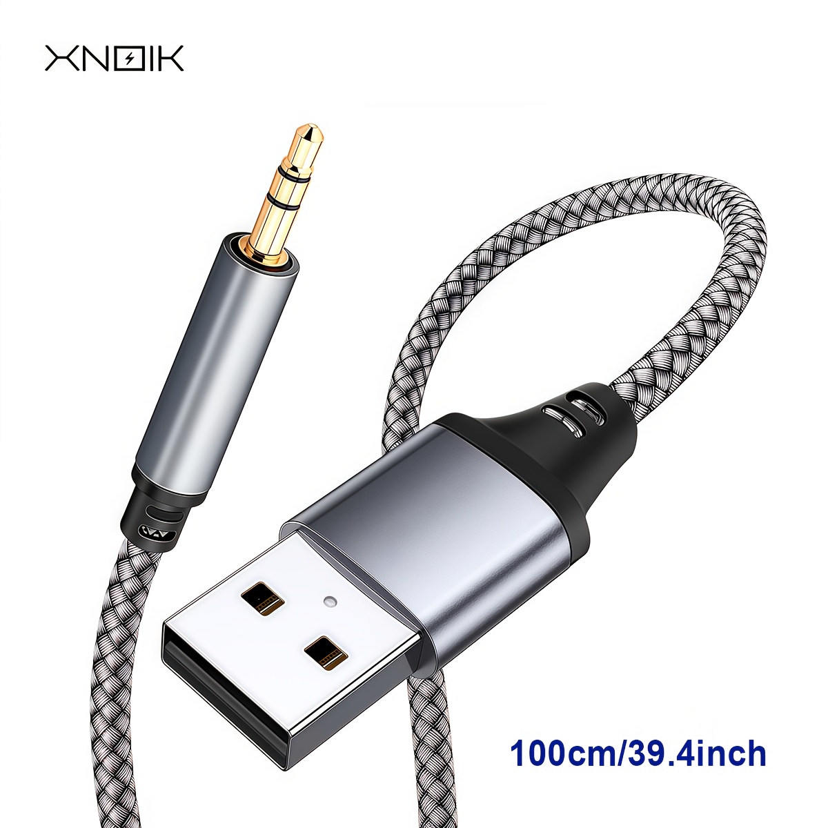 Image of Xnoik Usb To 3.5mm Audio Cable - Durable Cat5e Ethernet Cable With Dual-round Connectors, High- For Pc/laptop/car/tv/mp3 - No Charging Needed, Ideal & Travel Gift
