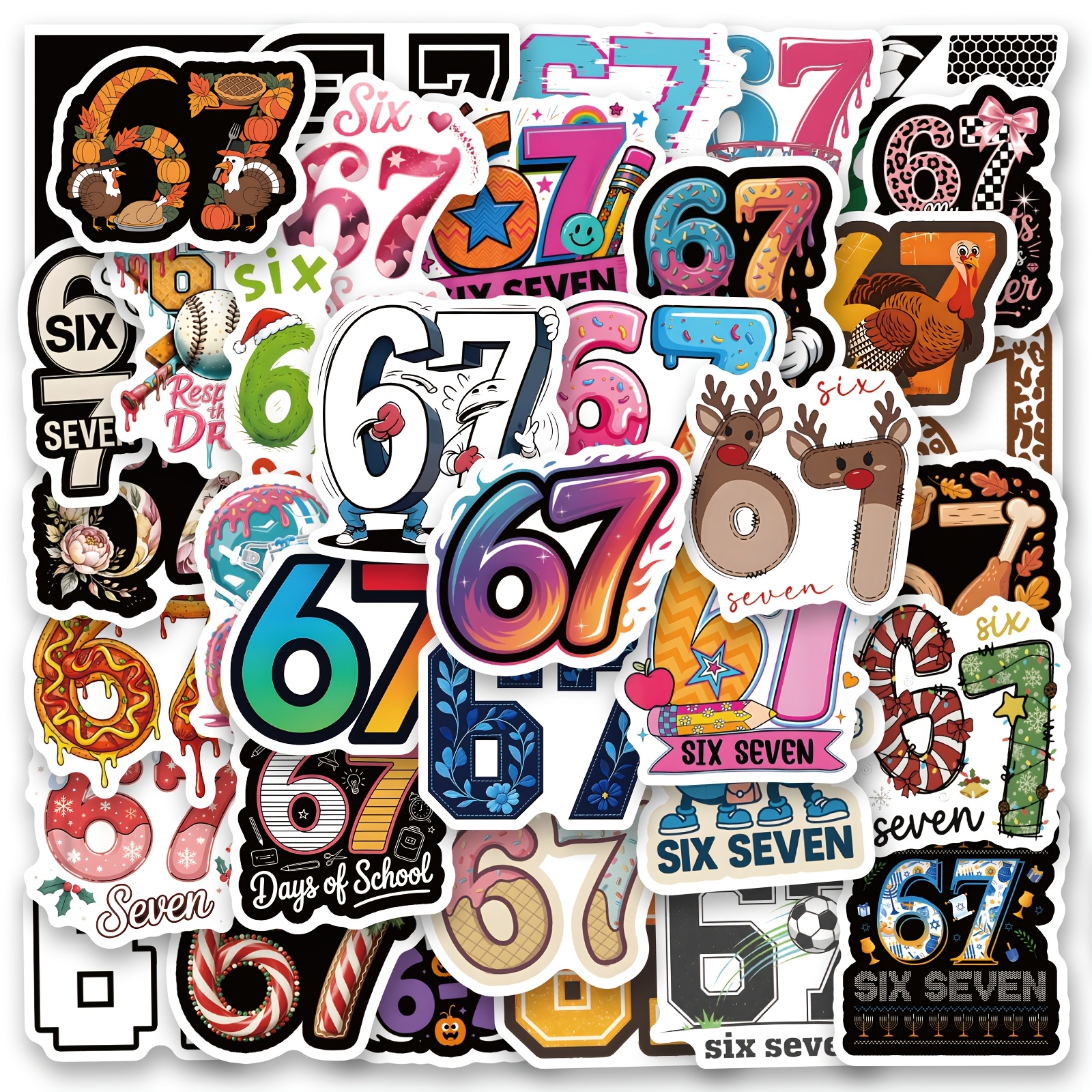 TEMU A Set Of 61 Humorous Stickers Designed For Uses Such As Scrapbooking, Journaling, Decorating Laptops, Bumpers, Skateboards, Water Bottles,