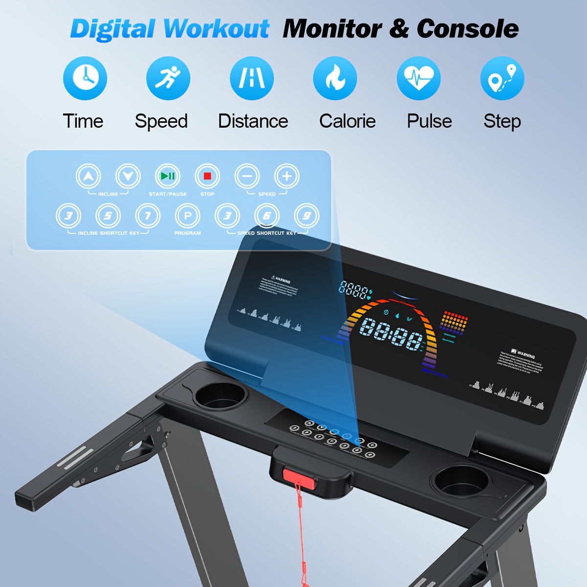 Folding Treadmill with 15% Auto Incline