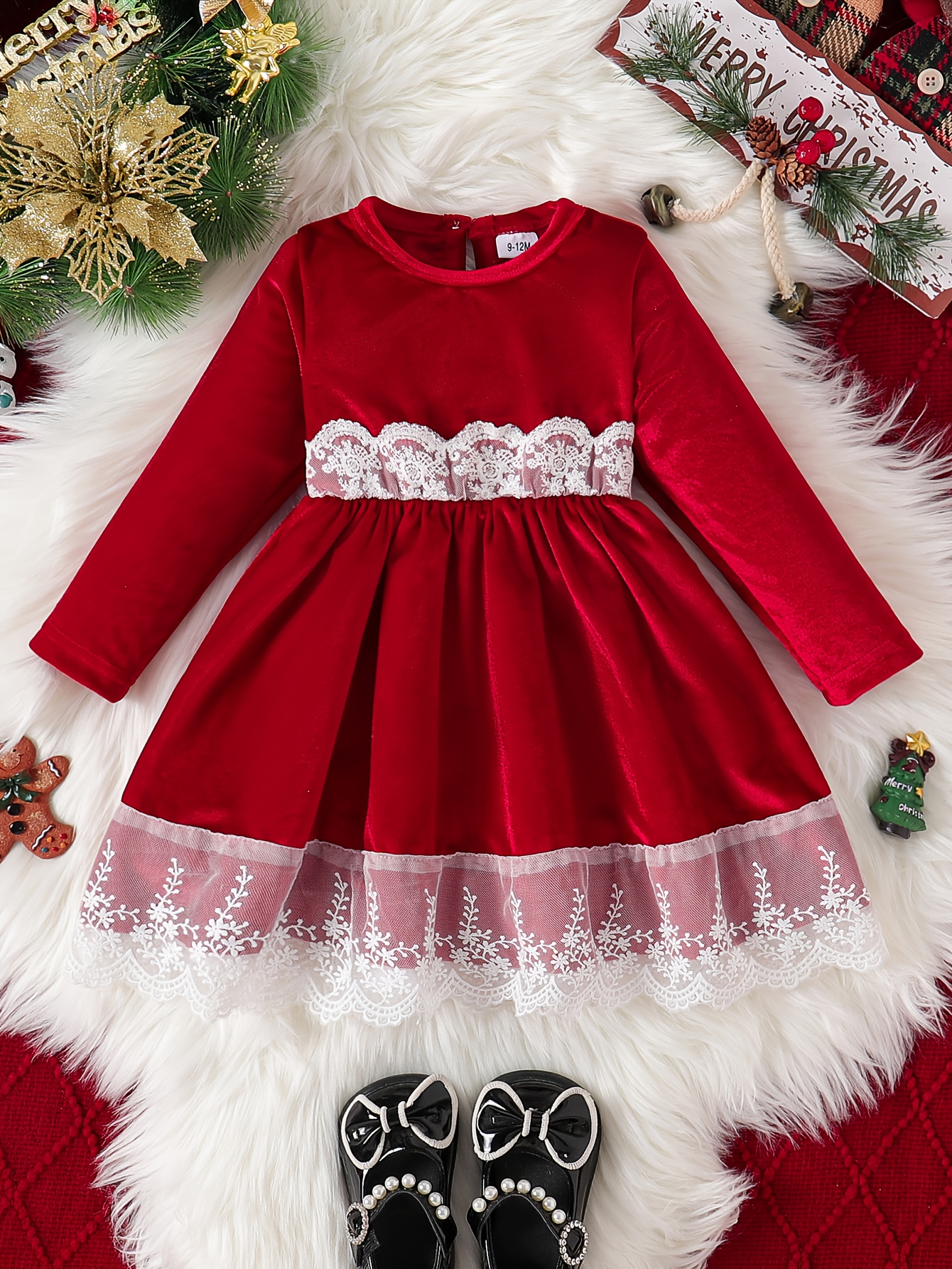 velvet dress baby girl sold on Temu United States