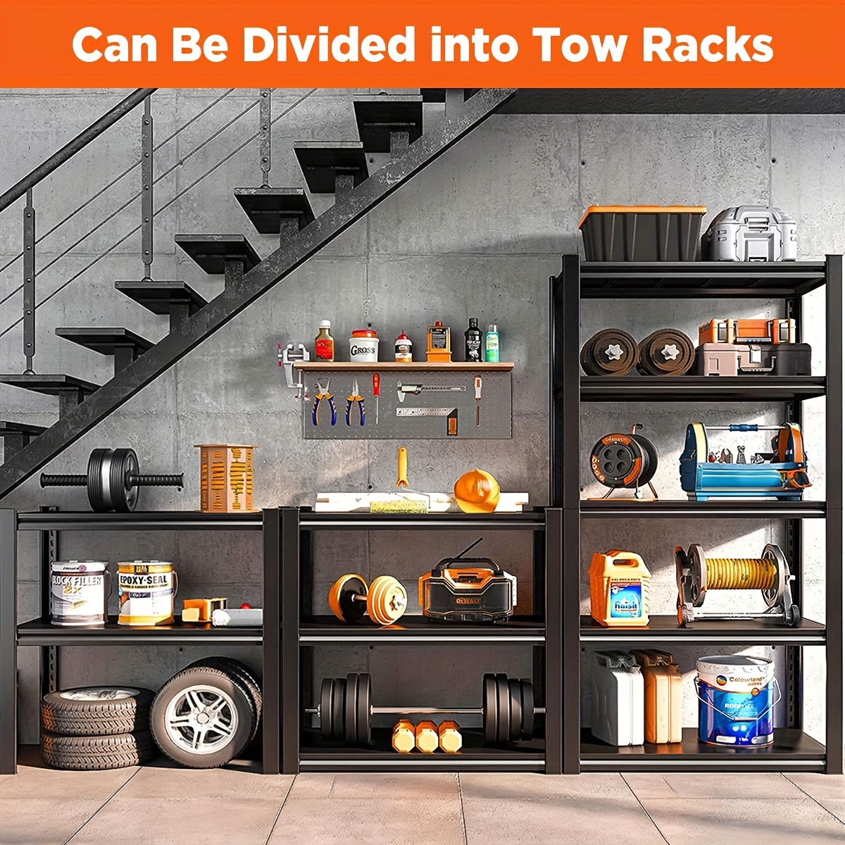 kraftig 5 vånings justerbar metallhylla för garage kapacitet - Temu Sweden