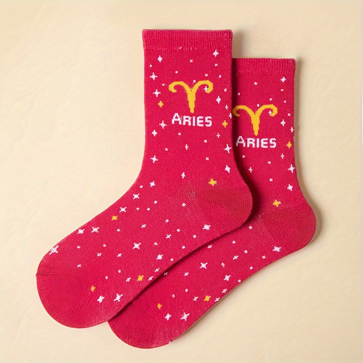 TEMU 1 Pair Of Women's Zodiac Socks, Constellation Socks, Crew Socks, Fashion Socks, Sports Socks, Soft Women's Socks, Cute Socks, Socks, Lazy Socks,