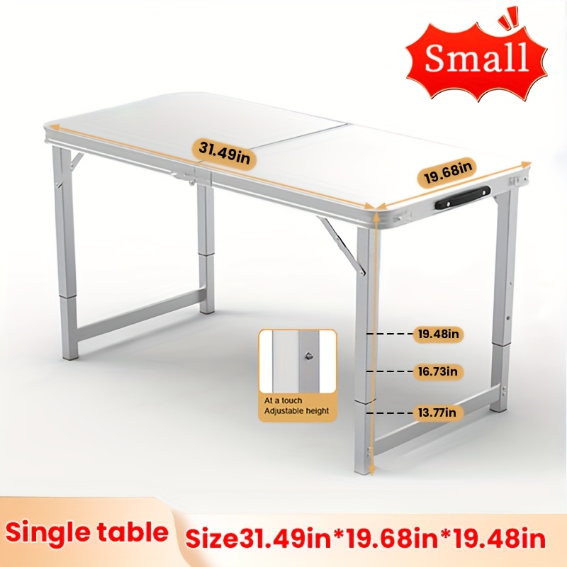 TEMU Outdoor Folding Table, Camping Table, Portable Aluminum Lightweight Table, 3 Adjustable , Suitable For Indoor, Barbecue, Gathering, Picnic, Camping, Hiking, Beach, Stall, Diy Table