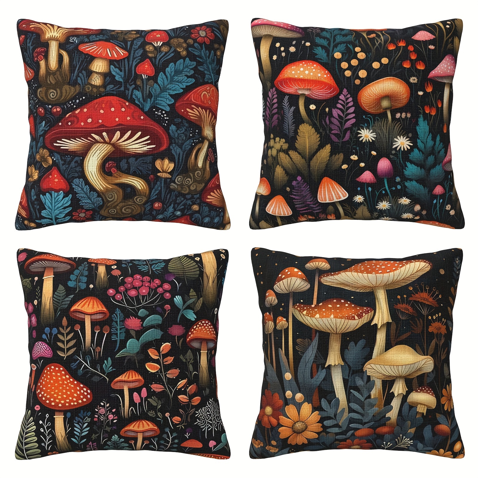 4pcs double sided printed polyester pillow covers     design vibrant colors zipper closure machine washable for sofa bed car   decor sofa accessories bedroom enhancement   fabric detailed illustrations Product details 1