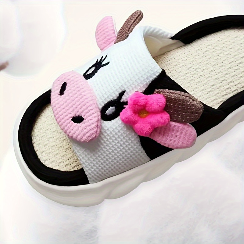 

Cow Slippers, Toe Linen Shoes, Comfortable Slippers For Fall