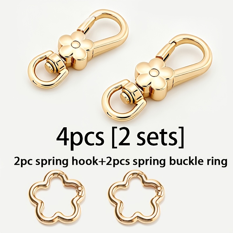 TEMU 2 Set: 2 ganci a molla + 2 clip a molla, portachiavi in metallo - portachiavi portatile e organizzatore di portachiavi con clip per carichi