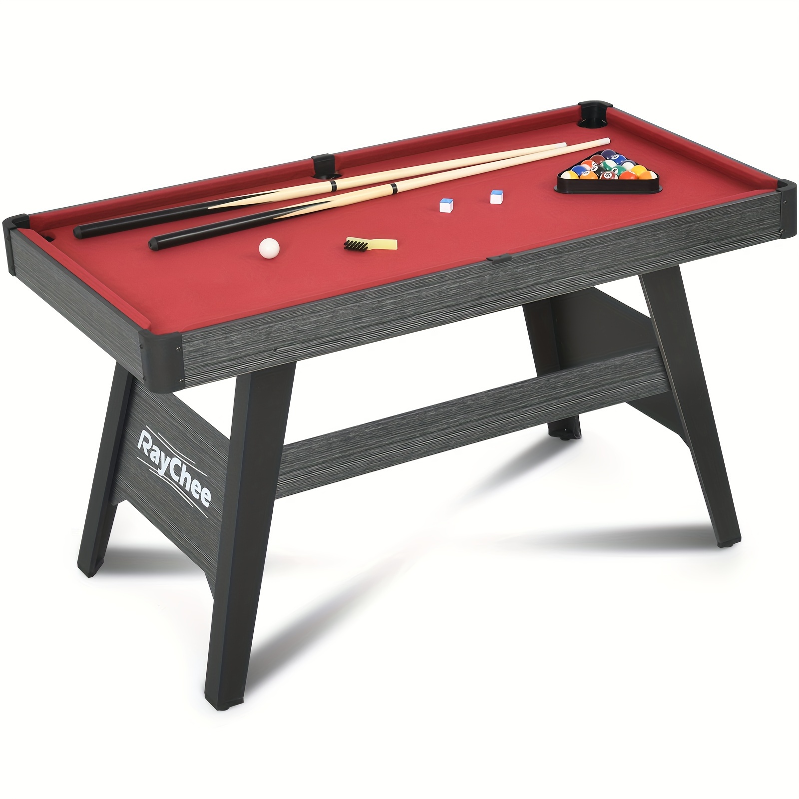 

4.5 Ft Portable Pool Table, Billiard/pool Table For Game Room, Portable Billiard Table With Velvet Surface. Includes Full Set Of Balls, 2 Cues, 2 Powders Brush