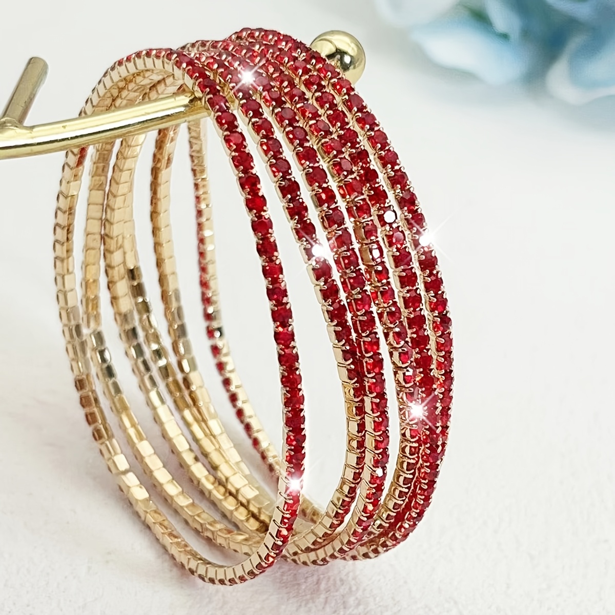 TEMU 6pcs 2mm Ultra-thin Rhinestone Elastic , Suitable For Women, A Stylish Accessory For Parties