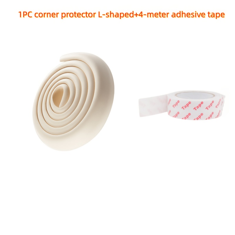 TEMU A Table Corner Protector - Made Of Durable Rubber Material+4 Meters Of Colored Tape, , Prevents Scratches, Stabilizes Furniture Position, Anti