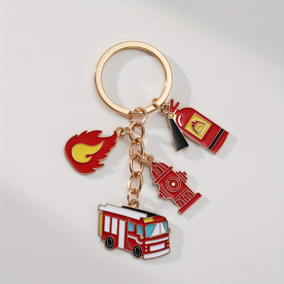 1pc Firefighter-Themed Keychain with Fire Truck, Fire Extinguisher  Firefighter Illustrations Durable Iron, Lobster Clasp, Ideal Gift for  Firefight