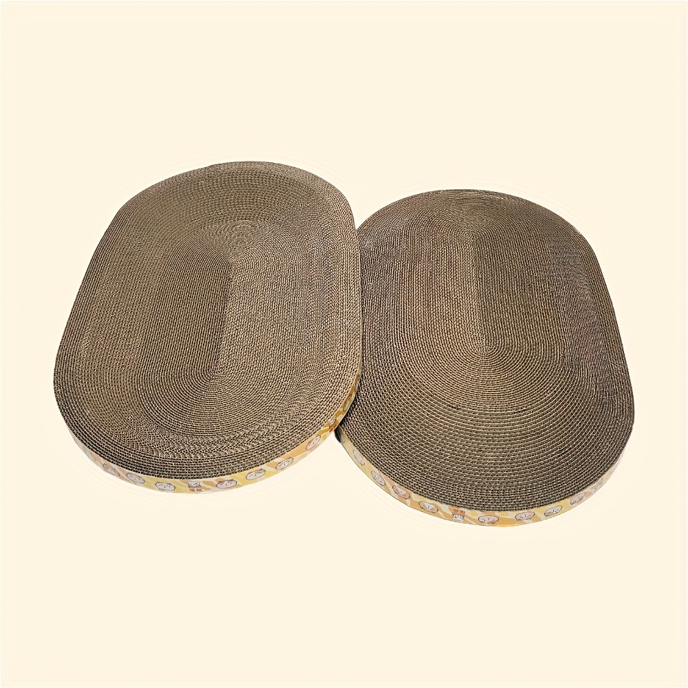 TEMU Two-pack Oval Cat Scratching Board, Durable And Scratch-resistant, Suitable For Multi-cat Households, Use, Protects Cat Furniture
