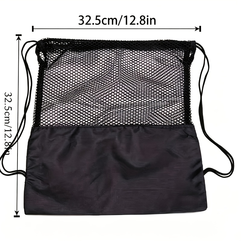 TEMU Breathable Mesh Gym Bag, Suitable For Basketball, Soccer, Volleyball - Lightweight Quick- Backpack, Reinforced Straps And Drawstring Closure,