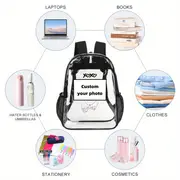 [custom] 1pc Personalized Picture Transparent Backpack - Customize Your ...