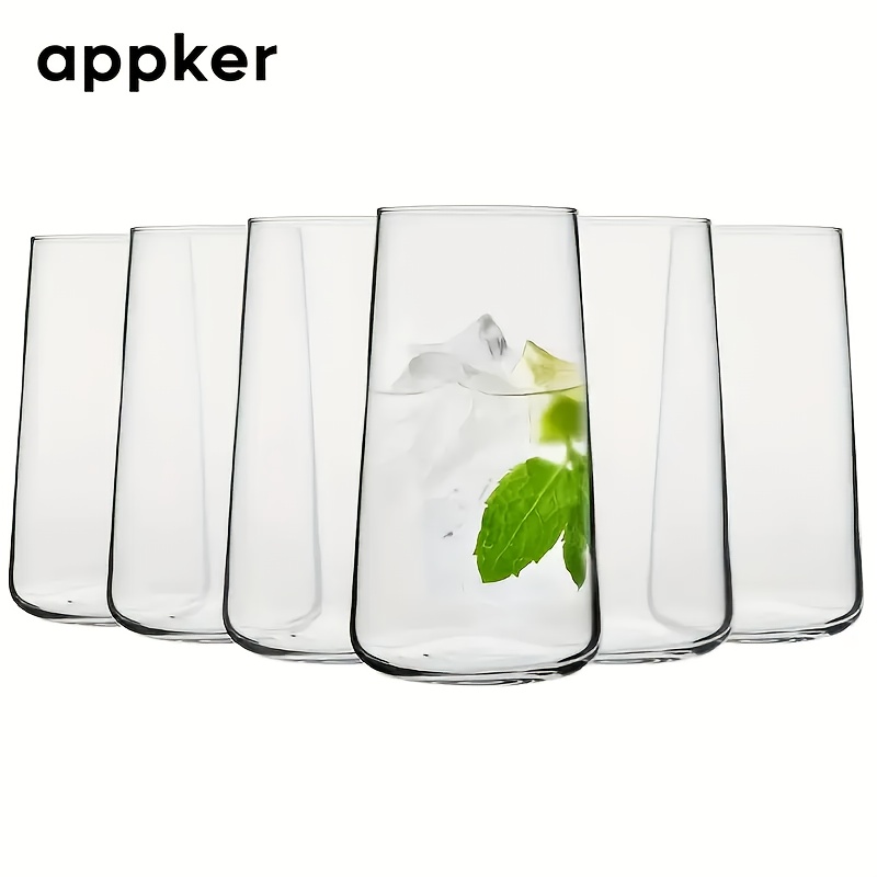 Appker 4/6-piece Thickened Clear Glass Cups, Reusable Multipurpose Drinkware For , Breakfast, Milk - Dishwasher Safe, No Pattern - Perfect For Mother's Day And Wedding Parties