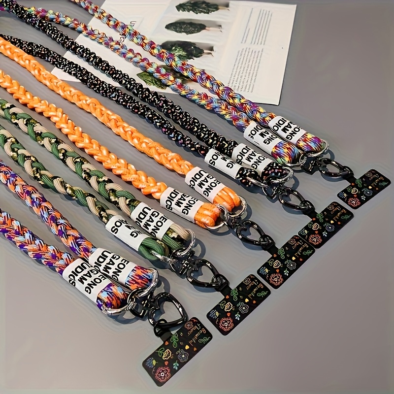 Boho Style Rope Lanyard 2pcs Phone Wrist Strap, Woven Phone Charm Bracelet Lanyard Strap With Gift For Women Girls