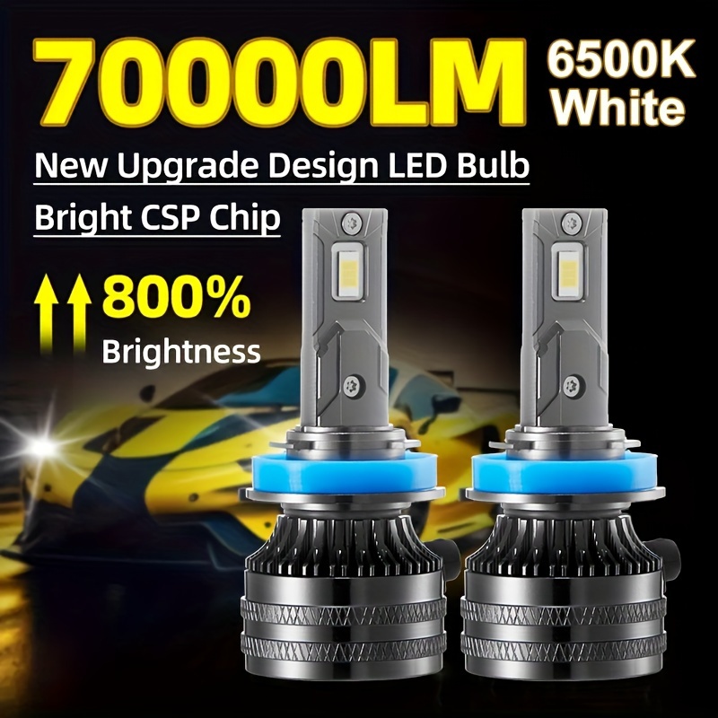 

Ultra-bright 120w Led Headlight Bulbs For Cars - H7, H4, H1, 9012, H11, H8/h9, 9005/hb3, 9006/hb4 Compatible - 6500k, Aluminum Body, No Battery Required