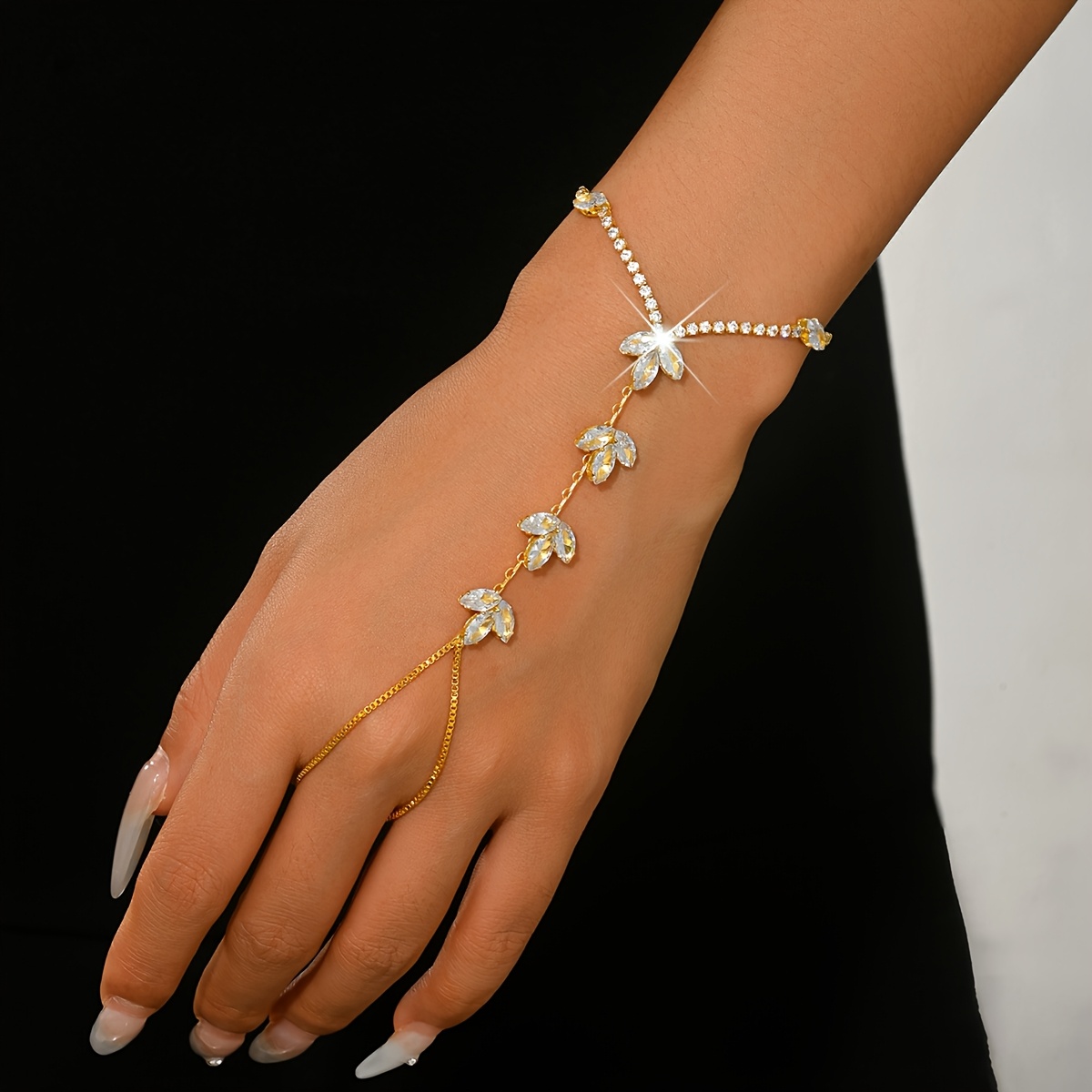 Elegant Leaf Shaped Wrist Chain for Parties and Holidays
