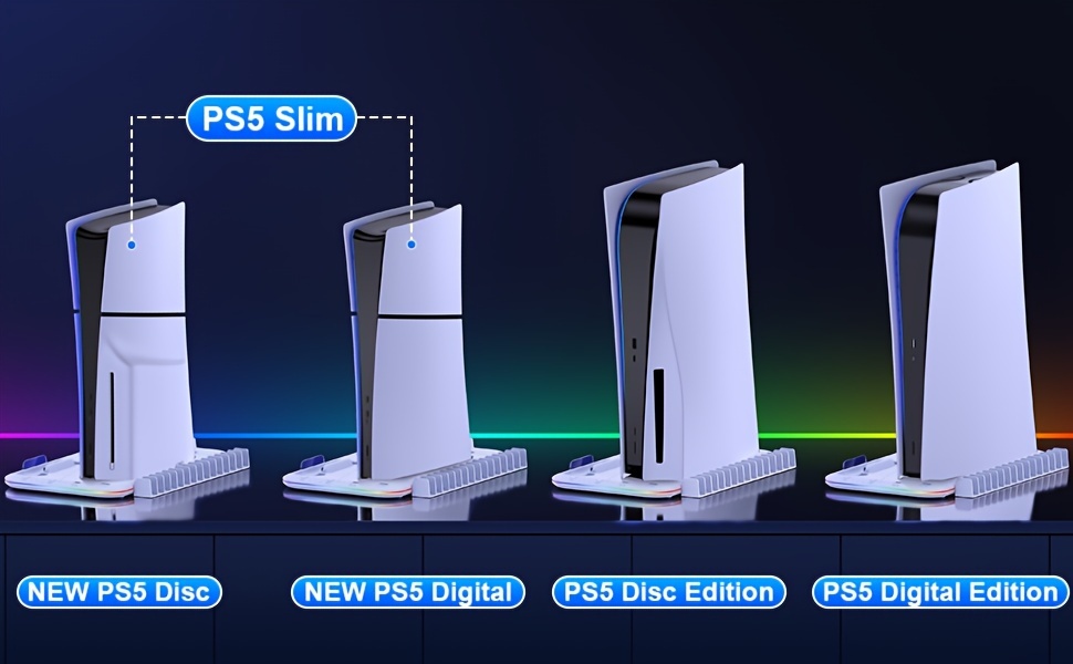 Ventilador de refrigeración RGB para PS5 Slim Disc Edition, edición Digital  - AliExpress