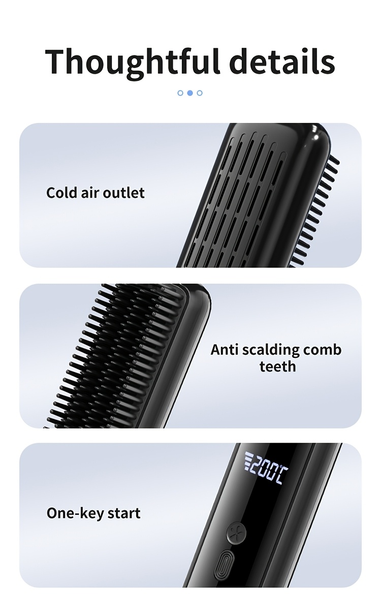 2025 Nieuwe Draadloze Draagbare Negatieve Ionen Stijltang, Snel, Slim Digitaal Display, USB Opladen, Compact en Lichtgewicht Ontwerp, Perfect voor Thuis en Reizen, Ideaal Cadeau voor Vrouwen, Professioneel Styling Gereedschap