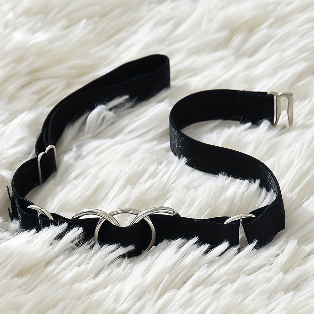 sexy elastic gothic black choker necklace o rings accent y2k Temu