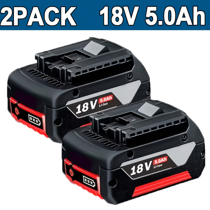 TEMU Confezione -4 batterie al litio da 18V 5000mAh di ricambio per batteria 18V BSL1810 BAT609 BAT609G BAT610G BAT611 BAT612 BAT618 BAT618G BAT619