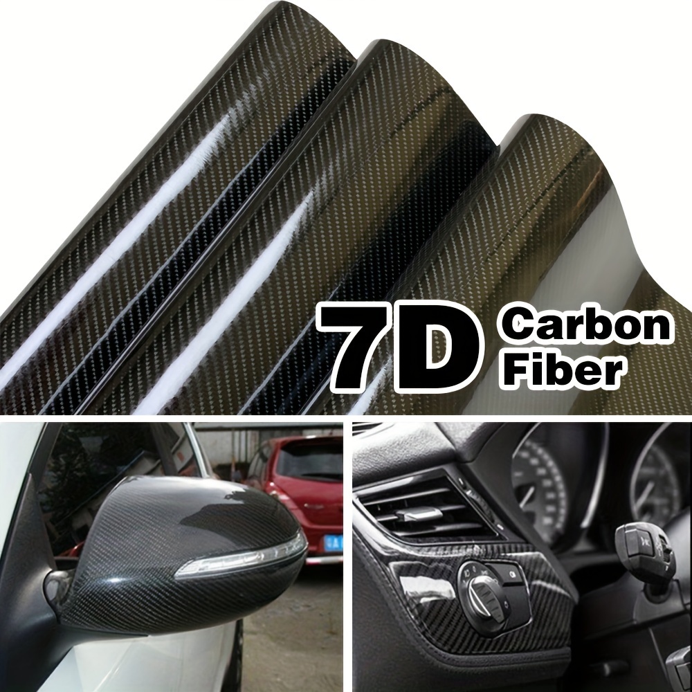 

30*200cm/11.81*78.74in Car Motorcycle 7d Carbon Fiber Pattern Wrap Film, Glossy Scratch Resistant Waterproof Car Film Auto Interior Exterior Diy Film