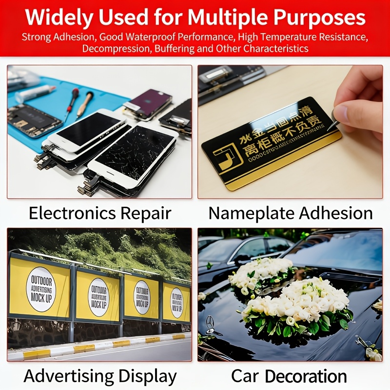 0,2 cm pločio raudonai juoda juosta, dvipusė akrilinė putų paminkštinimas automobilių emblemoms, ženkleliams, spoileriams, LED juostelių tvirtinimui, oro sandarikliams autokaravanams, langų ir durų tarpams, plakatams, kilimų fiksatoriams - 1 ritinys