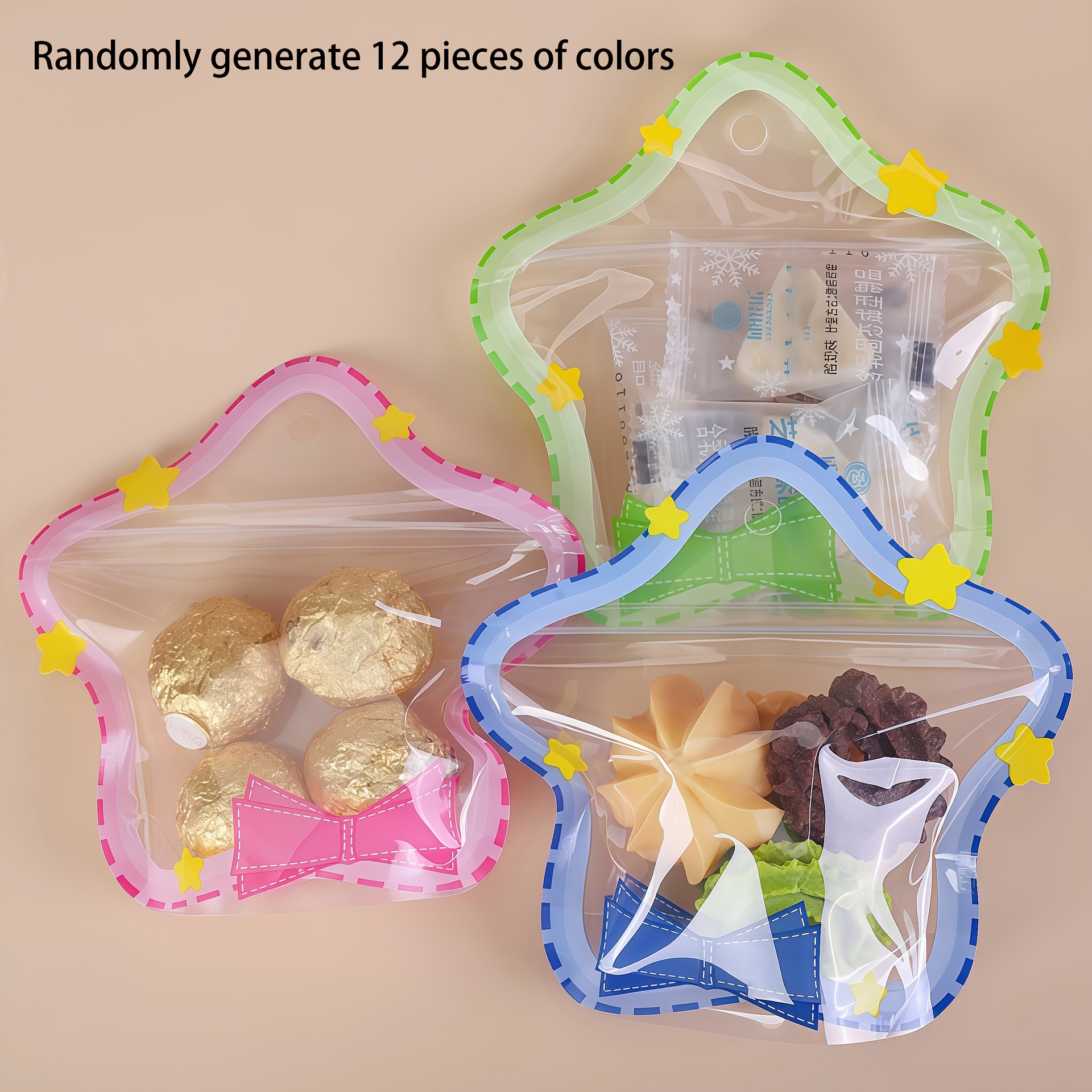 TEMU 12 Random Colors Included With Free Party Decoration Bags: Colorful Plastic Gift Bags With Handles, Suitable For Occasions Such As Birthdays,