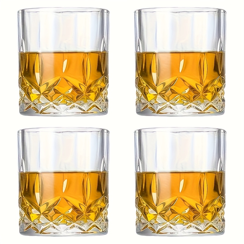 TEMU Old-fashioned Whiskey Glass - 210ml (7.1oz), In Sets Of 2, 4, 6, Or 8, Suitable For Spirits, Rum, Whiskey, Beer, And Iced Drinks, Perfect For